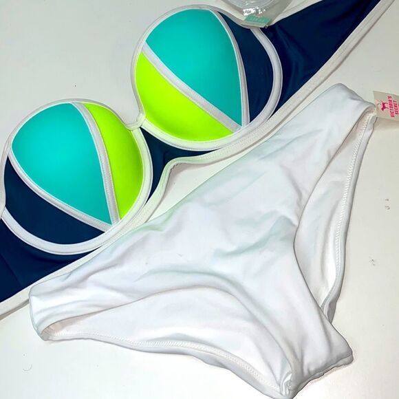 🔥VICTORIA SECRET PINK SWIMSUIT top pushup large bottom small New - Picture 1 of 6
